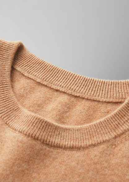 Premium Cashmere Classic Crewneck T-Shirt - Honey Mustard | Castielli