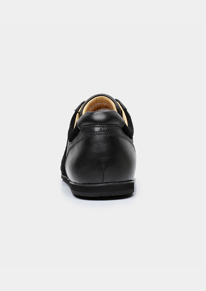 Black Retro Hybrid Suede Leather Runner | Castielli