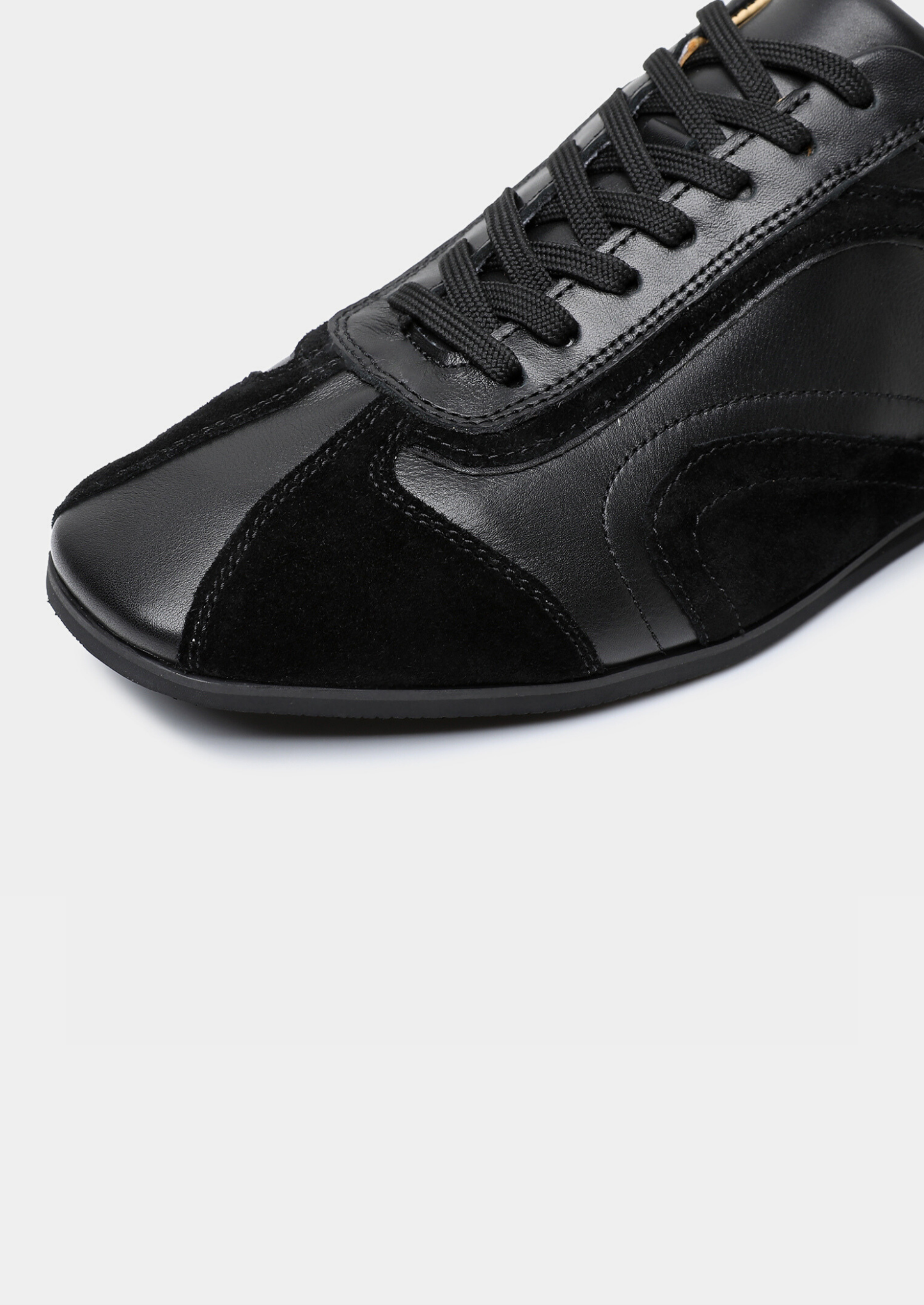 Black Retro Hybrid Suede Leather Runner | Castielli