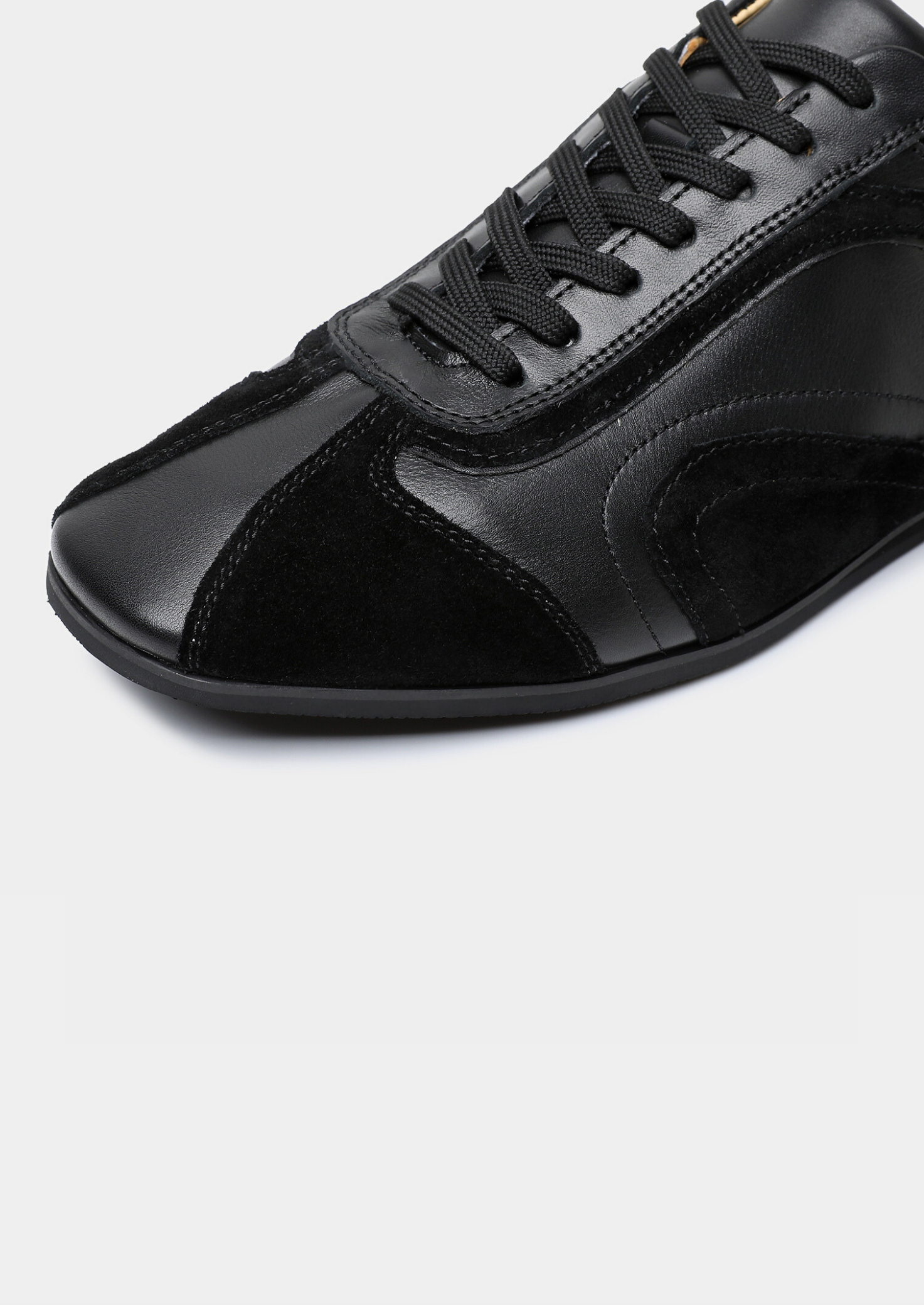 Black Retro Hybrid Suede Leather Runner | Castielli