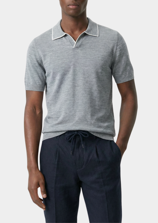 Ellis Light Gray Lightweight Polo Shirt | Castielli