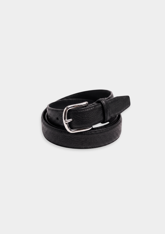 Black Essential Leather Belt | Castielli
