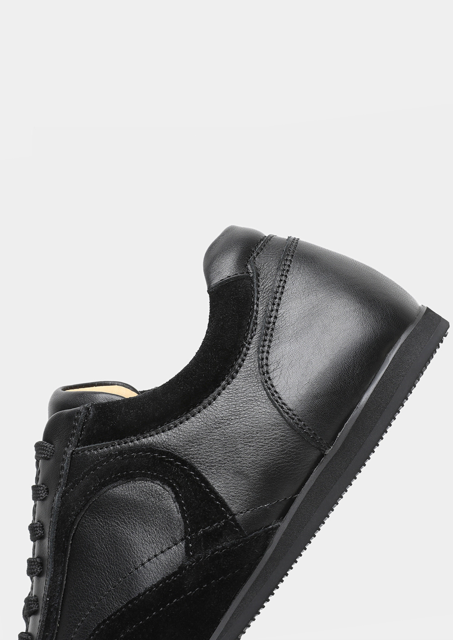 Black Retro Hybrid Suede Leather Runner | Castielli