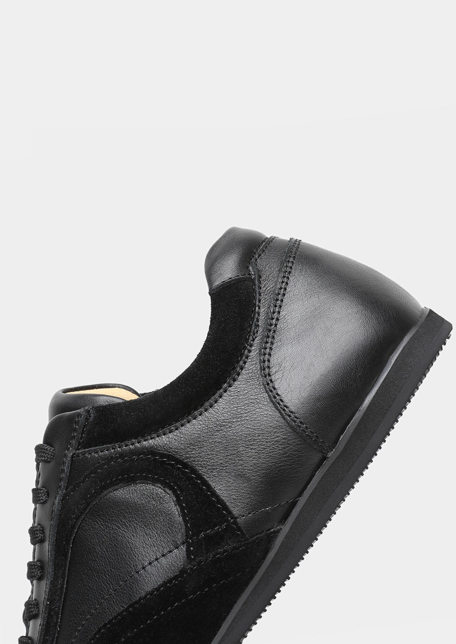 Black Retro Hybrid Suede Leather Runner | Castielli