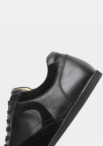 Black Retro Hybrid Suede Leather Runner | Castielli