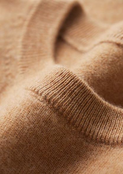 Premium Cashmere Classic Crewneck T-Shirt - Honey Mustard | Castielli
