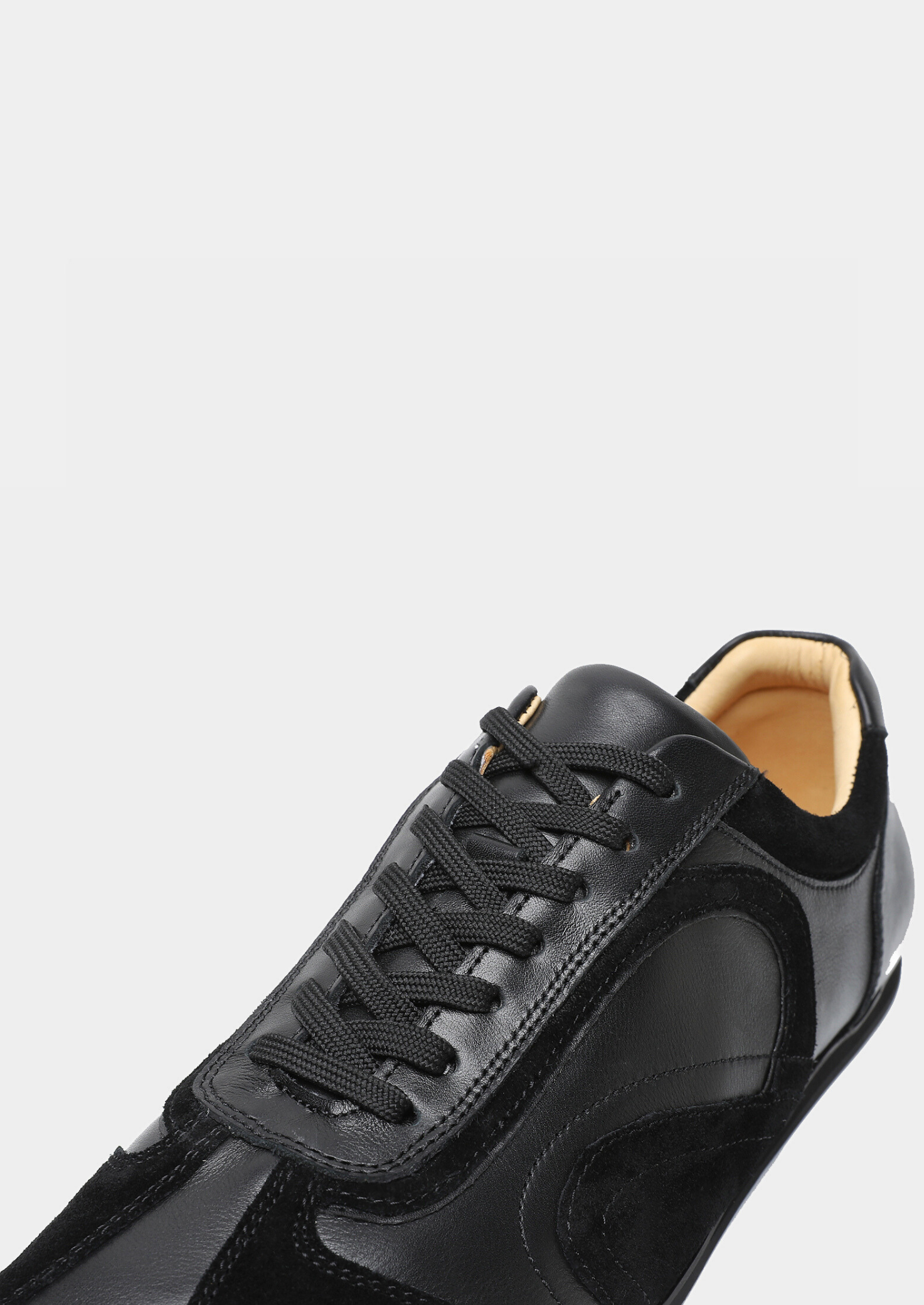 Black Retro Hybrid Suede Leather Runner | Castielli