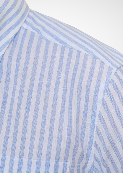 Portofino Striped Coastal Shirt - Light Blue | Castielli
