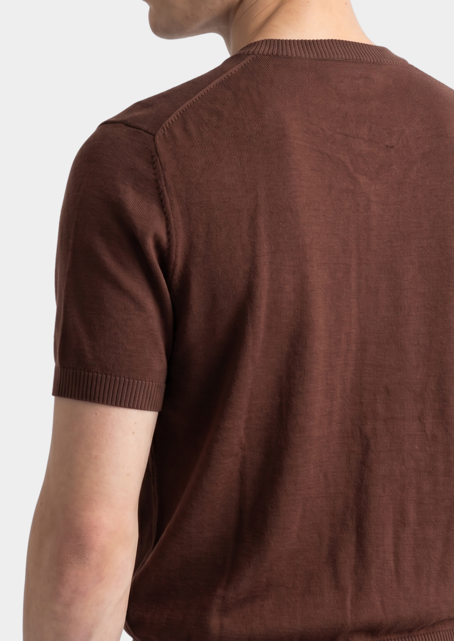 Essential Coffee Knitted Crewneck T-Shirt | Castielli