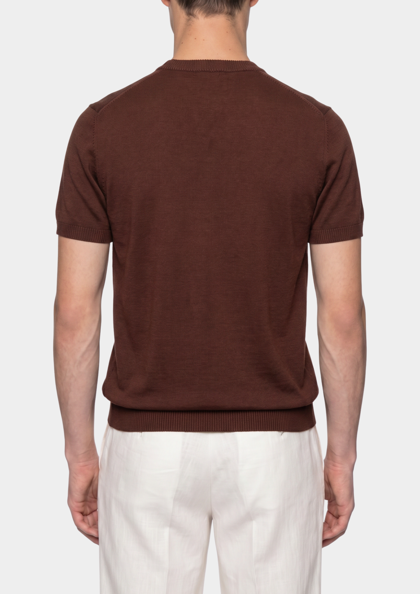 Essential Coffee Knitted Crewneck T-Shirt | Castielli