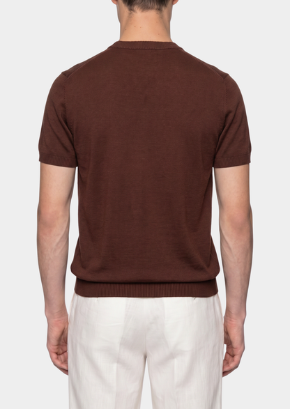 Essential Coffee Knitted Crewneck T-Shirt | Castielli