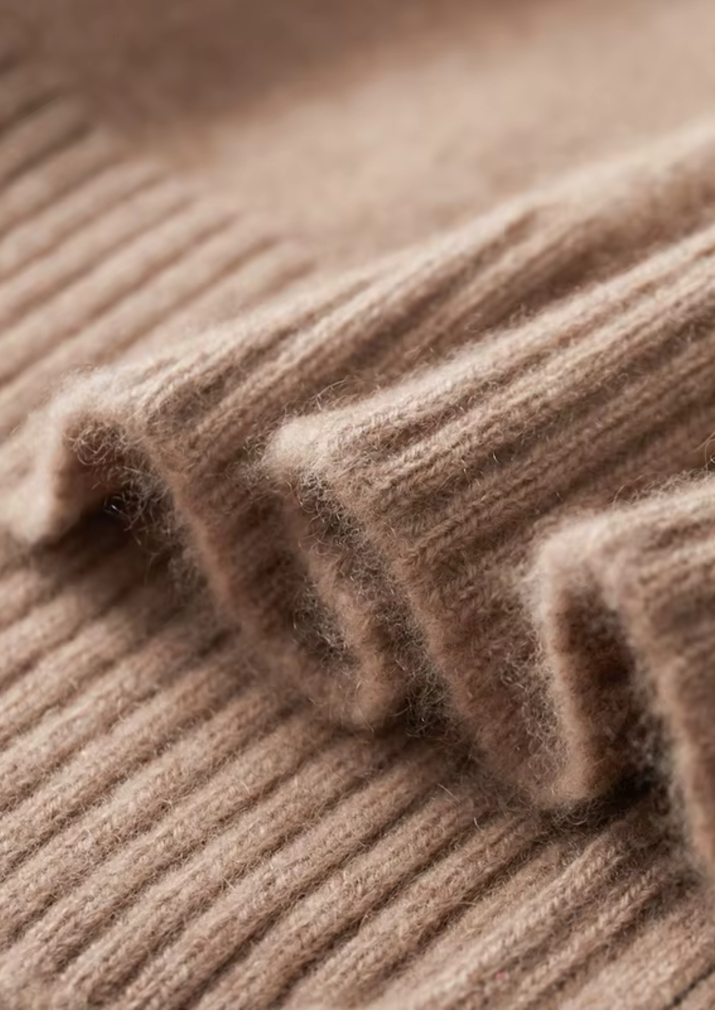 Pure Cashmere Beige Funnel Neck Cardigan | Castielli