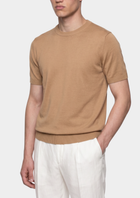 Essential Beige Knitted Crewneck T-Shirt