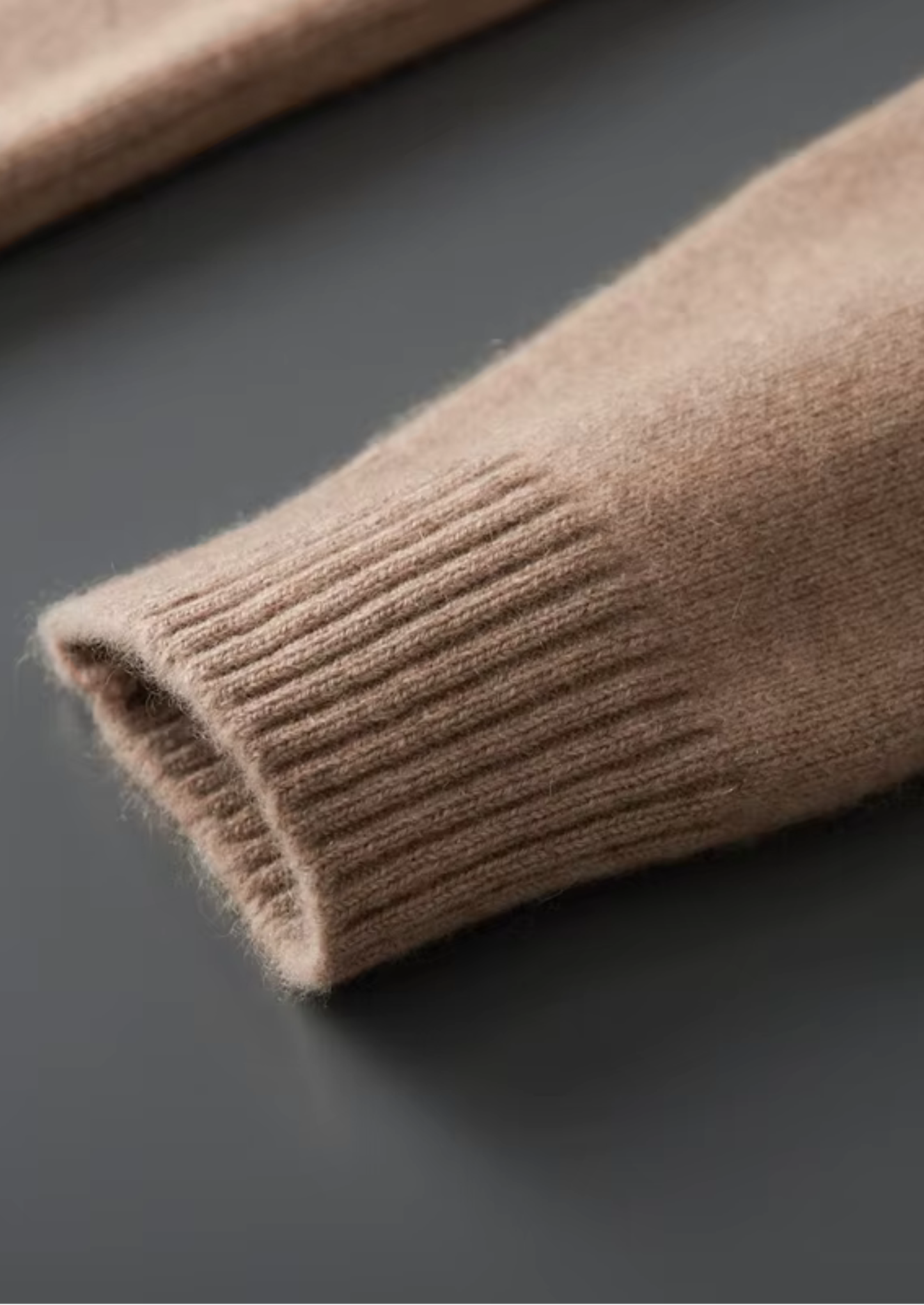 Pure Cashmere Beige Funnel Neck Cardigan | Castielli