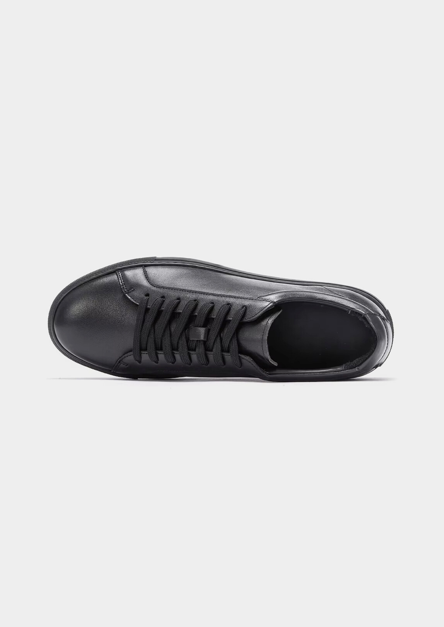 Black Essential Leather Sneaker | Castielli