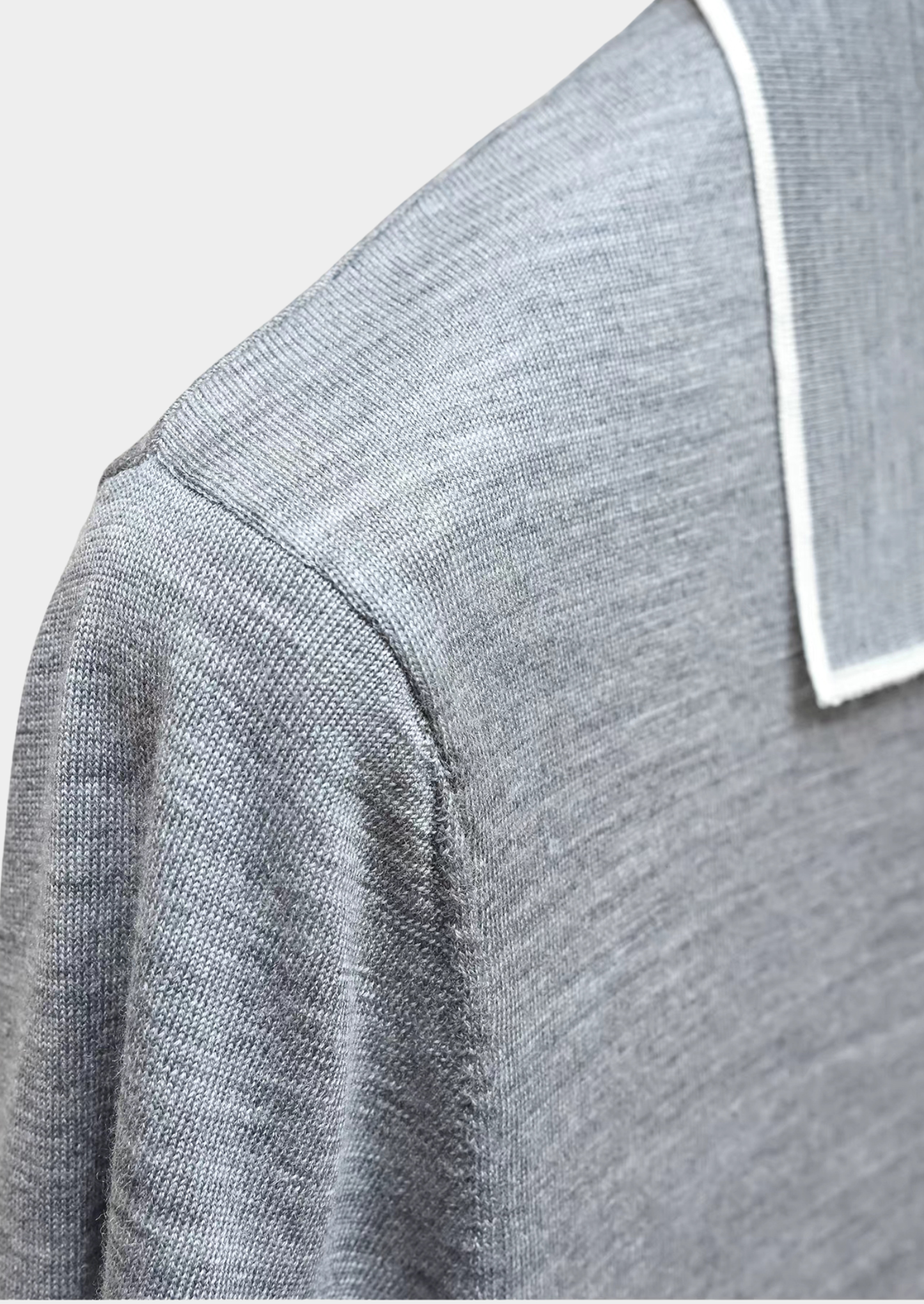 Ellis Light Gray Lightweight Polo Shirt | Castielli