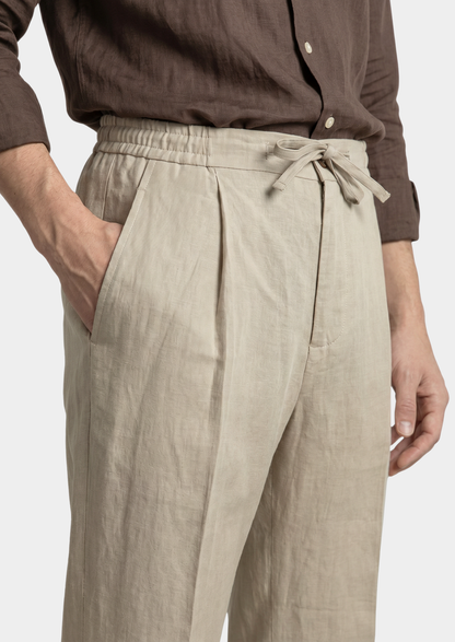 Drawstring Coastal Trousers - Sand | Castielli