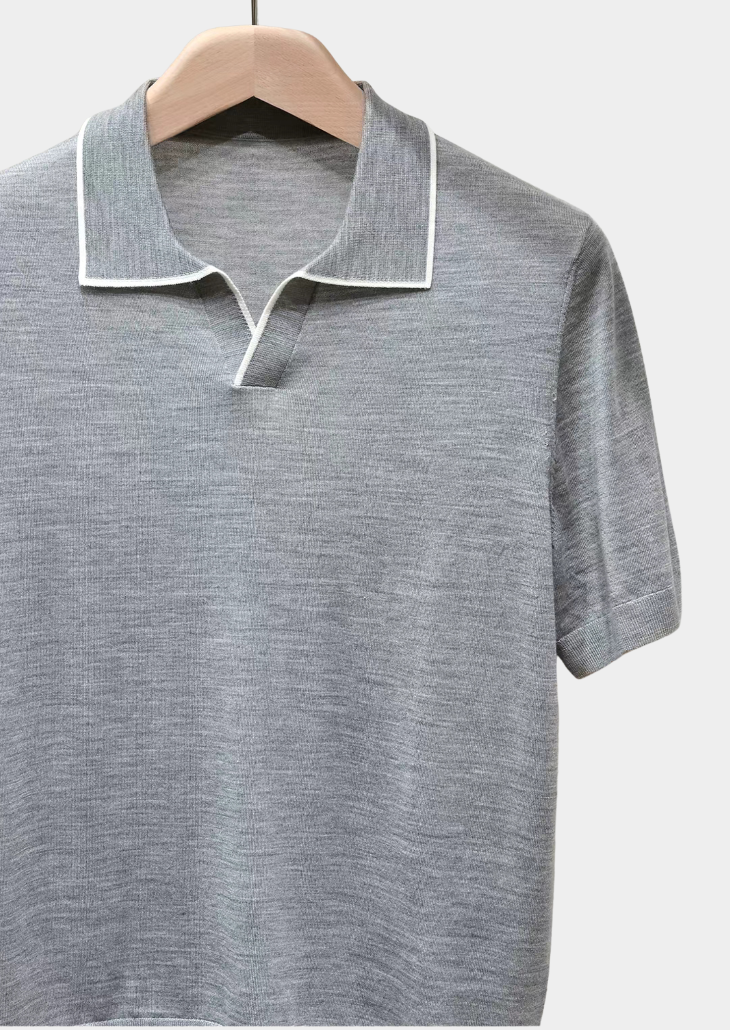 Ellis Light Gray Lightweight Polo Shirt | Castielli