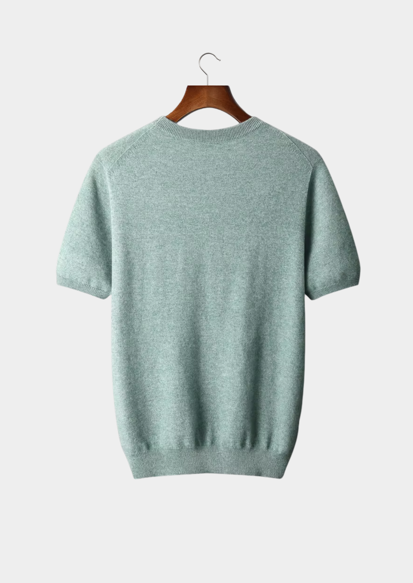 Premium Cashmere Classic Crewneck T-Shirt - Verdant Slate | Castielli