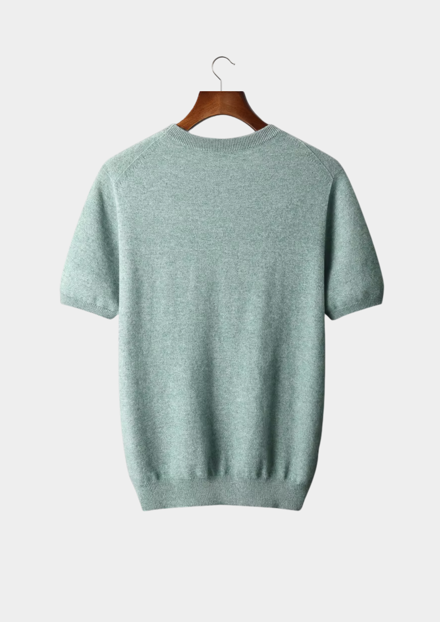 Premium Cashmere Classic Crewneck T-Shirt - Verdant Slate | Castielli