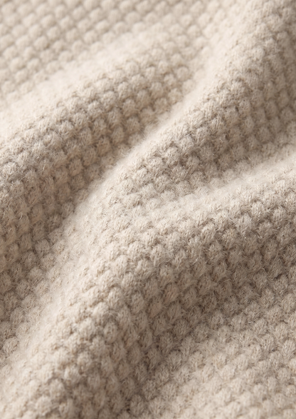 Premium Cashmere Ivory Two-Tone Polo | Castielli
