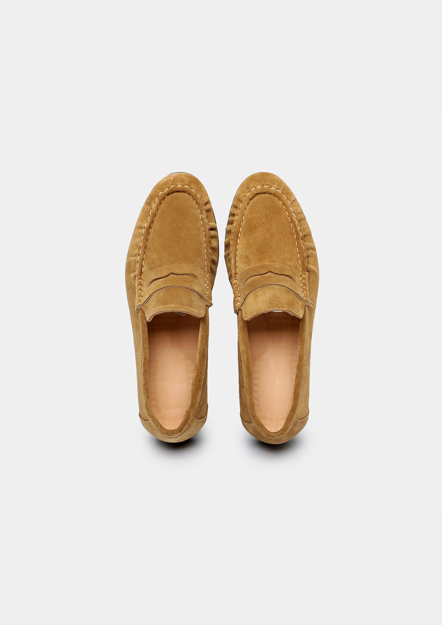 Caramel Classic Penny Suede Loafers | Castielli