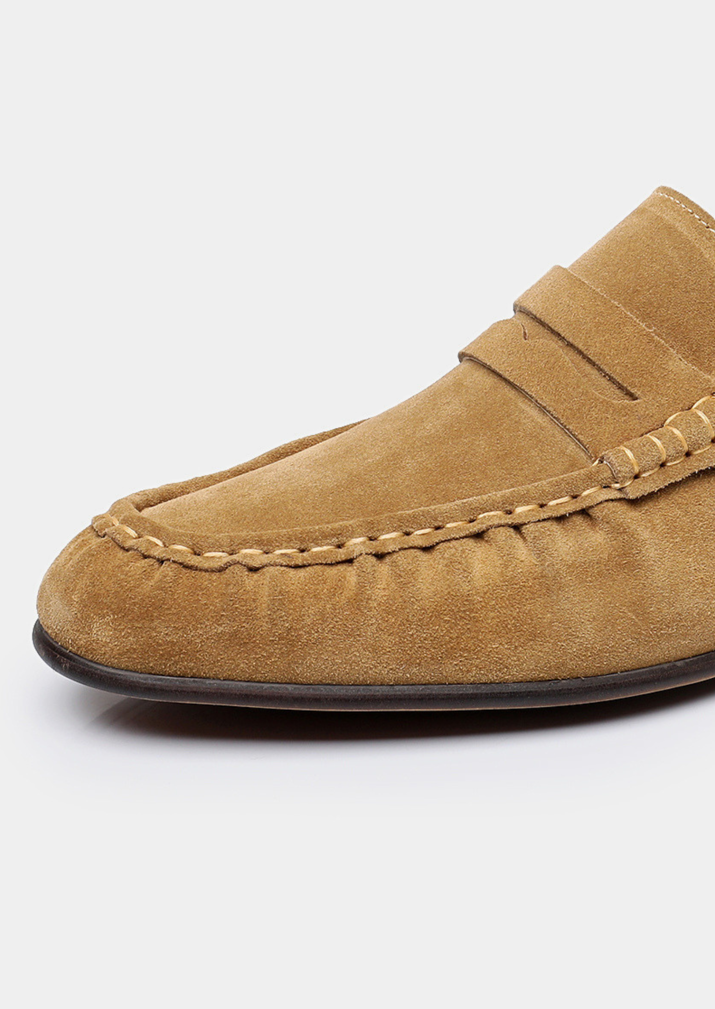 Caramel Classic Penny Suede Loafers | Castielli
