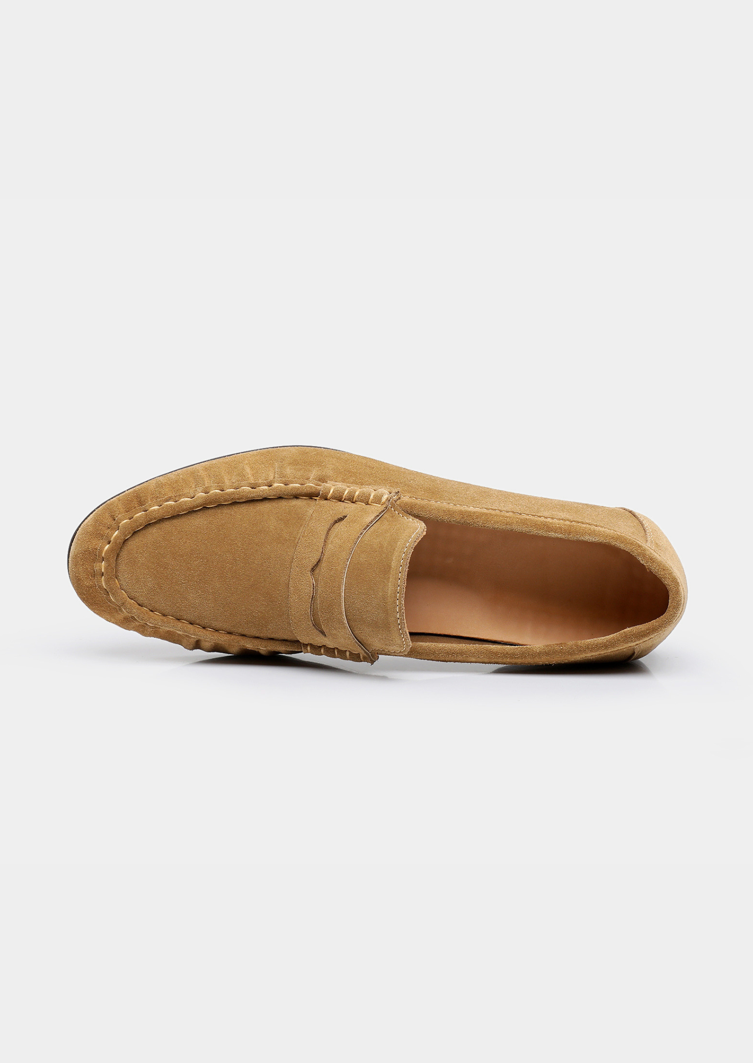 Caramel Classic Penny Suede Loafers | Castielli