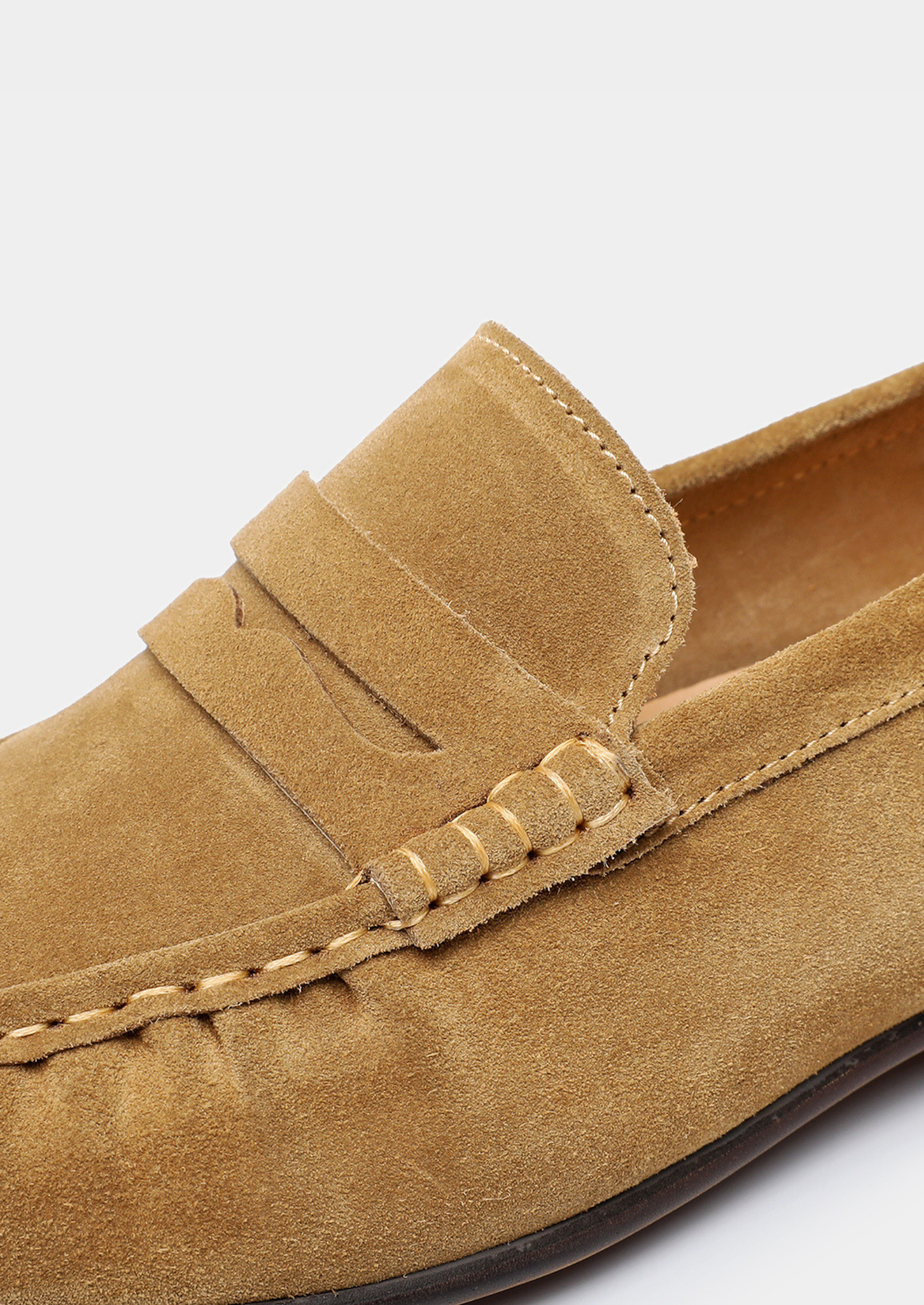Caramel Classic Penny Suede Loafers | Castielli