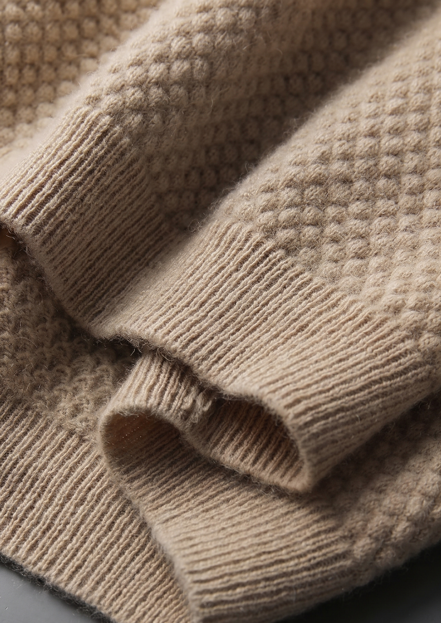 Premium Cashmere Beige Two-Tone Polo | Castielli