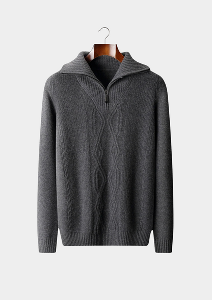 Pure Extra-Fine Merino Wool Half Zip Sweater | Castielli