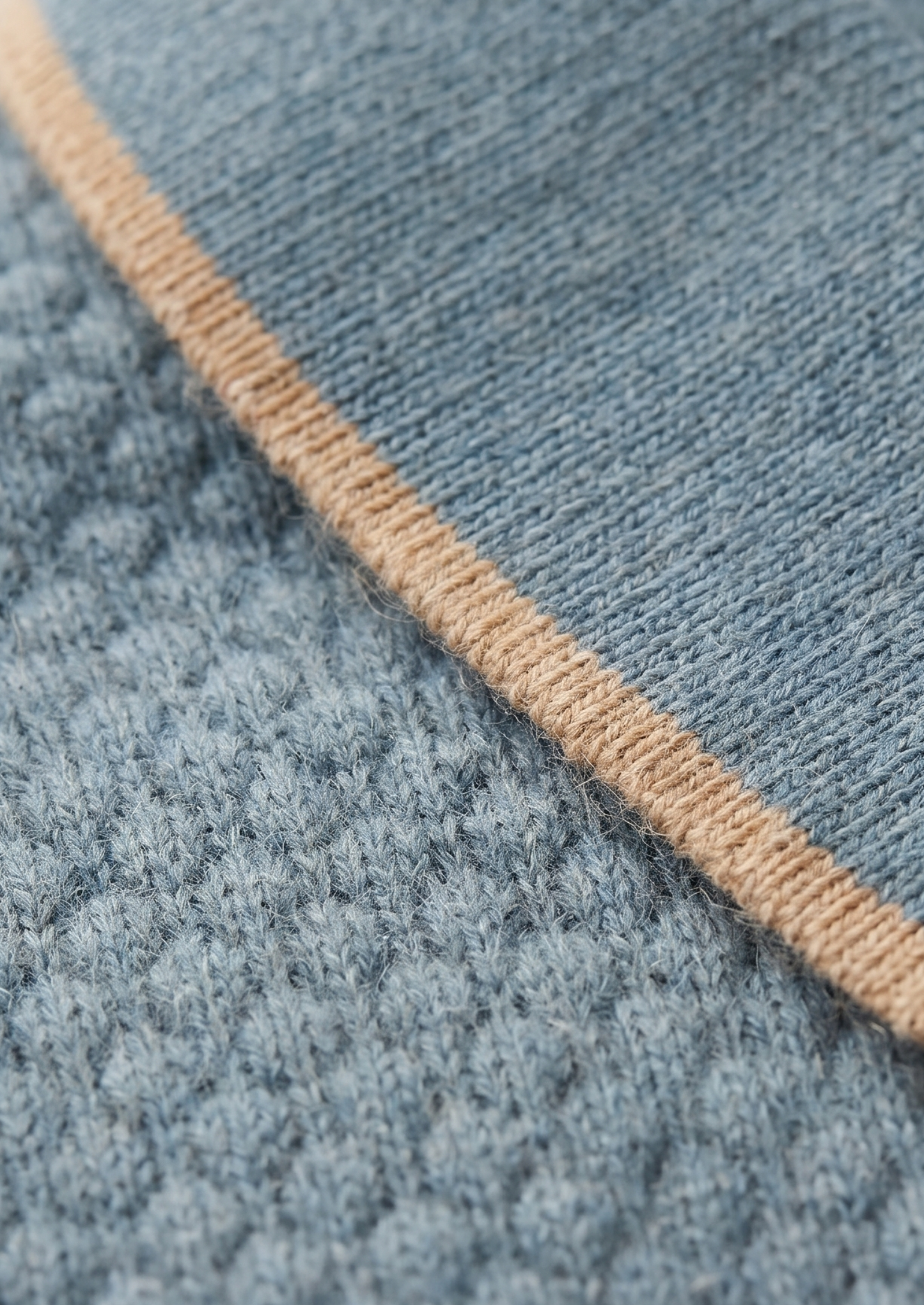 Premium Cashmere Sea Blue Two-Tone Polo | Castielli