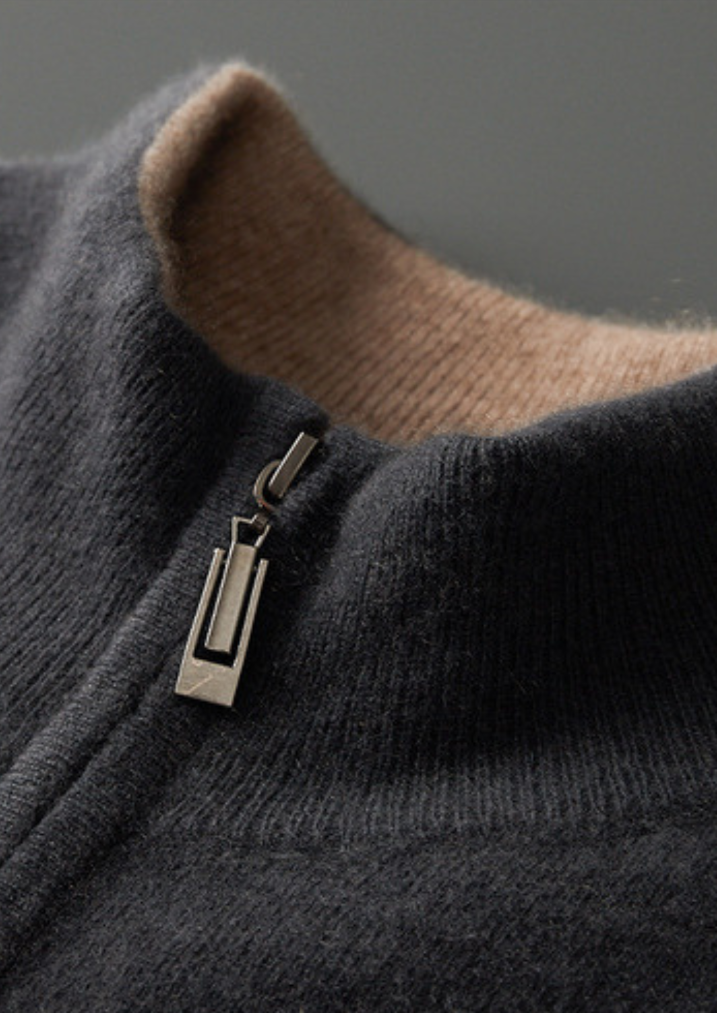 Pure Cashmere Dark Gray Dual Zip Cardigan | Castielli