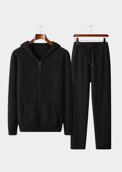 Pure Extra-Fine Merino Wool Black Arvo Set | Castielli