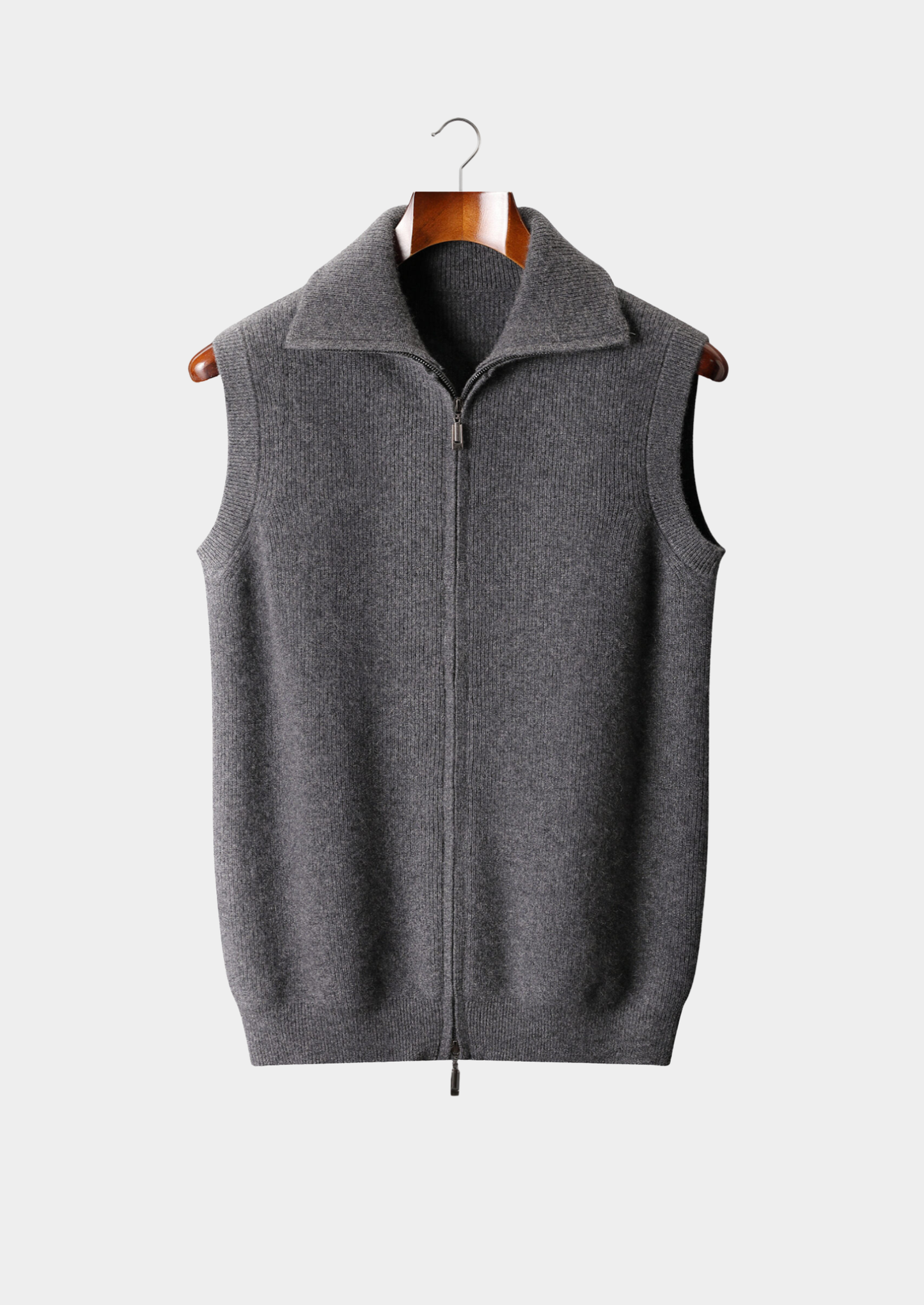 Pure Cashmere Dark Gray Body Warmer Vest | Castielli