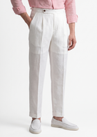 Tuscany Pleated Coastal Trousers - White