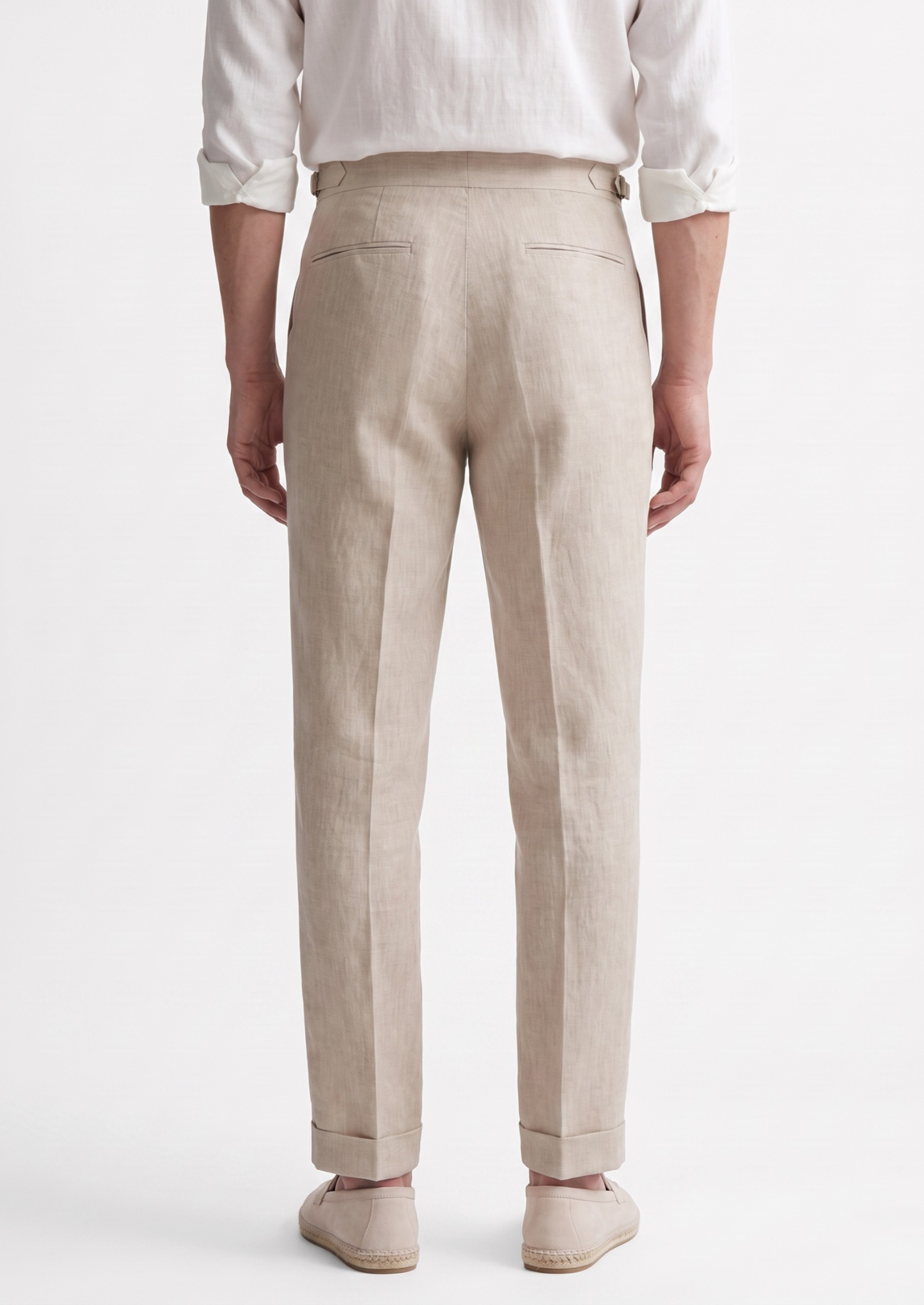 Tuscany Pleated Coastal Trousers - Ivory | Castielli