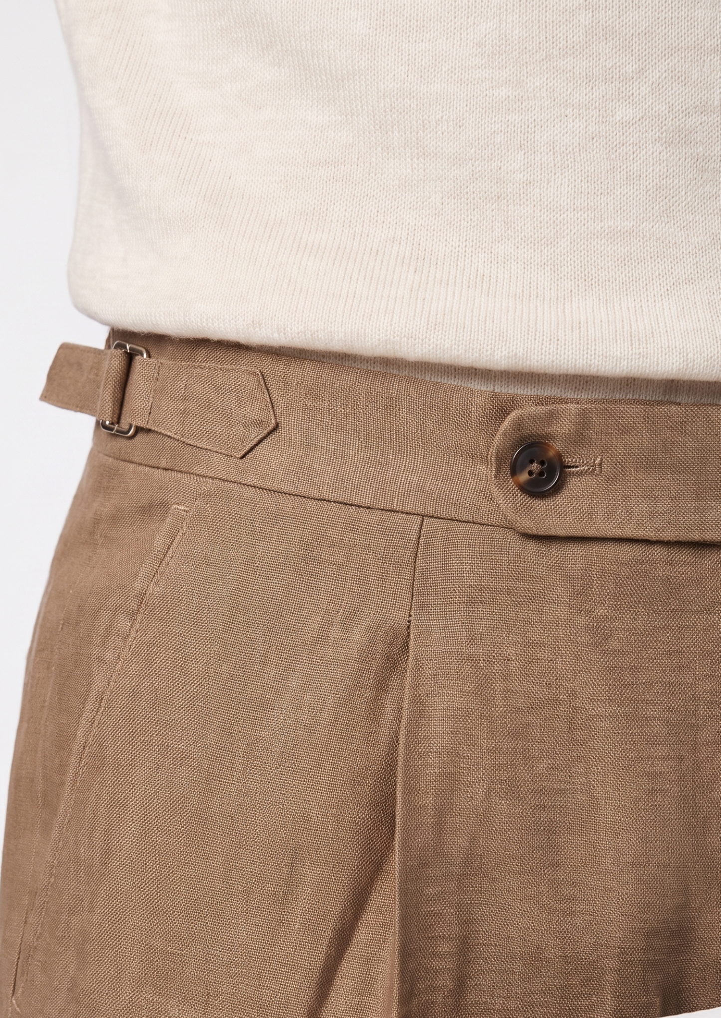 Tuscany Pleated Coastal Trousers - Caramel | Castielli