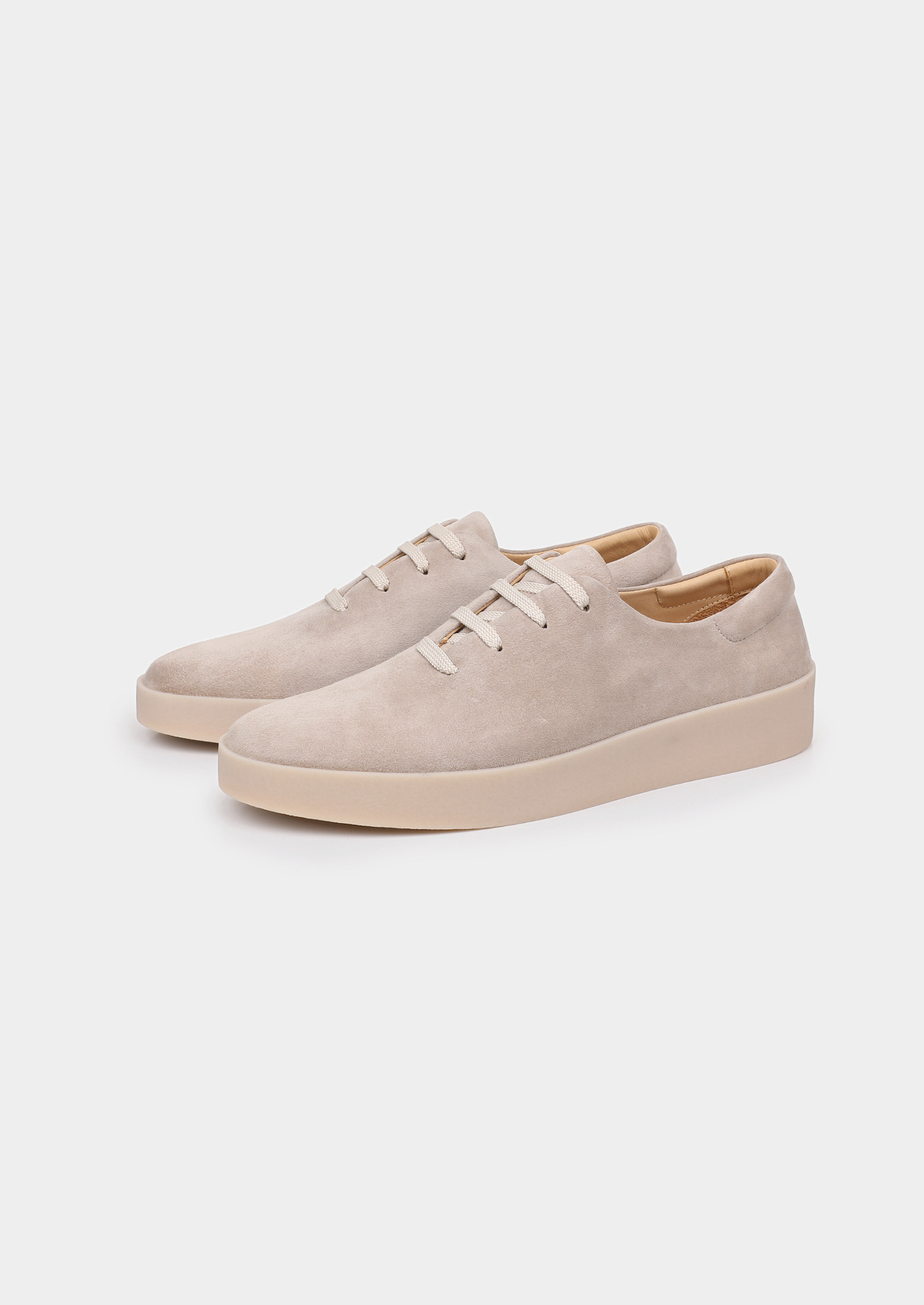 Light Gray Minimal Suede Sneakers | Castielli