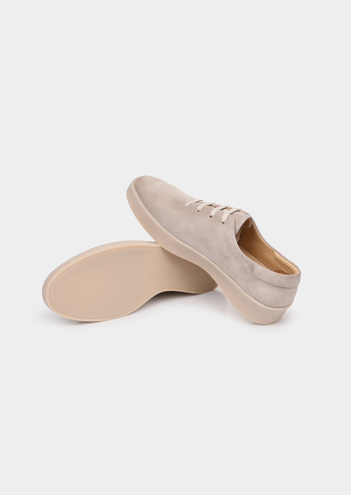 Light Gray Minimal Suede Sneakers | Castielli