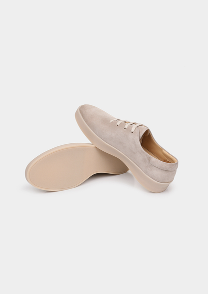 Light Gray Minimal Suede Sneakers | Castielli