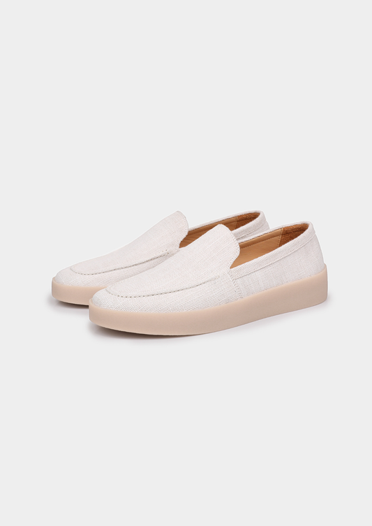 White Linen City Loafers | Castielli