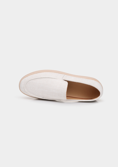 White Linen City Loafers | Castielli