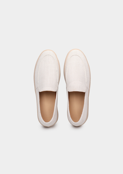 White Linen City Loafers | Castielli