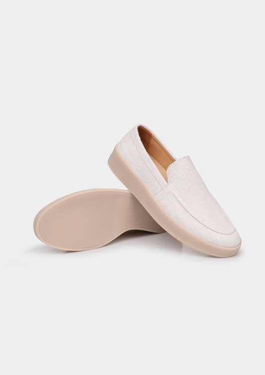 White Linen City Loafers | Castielli