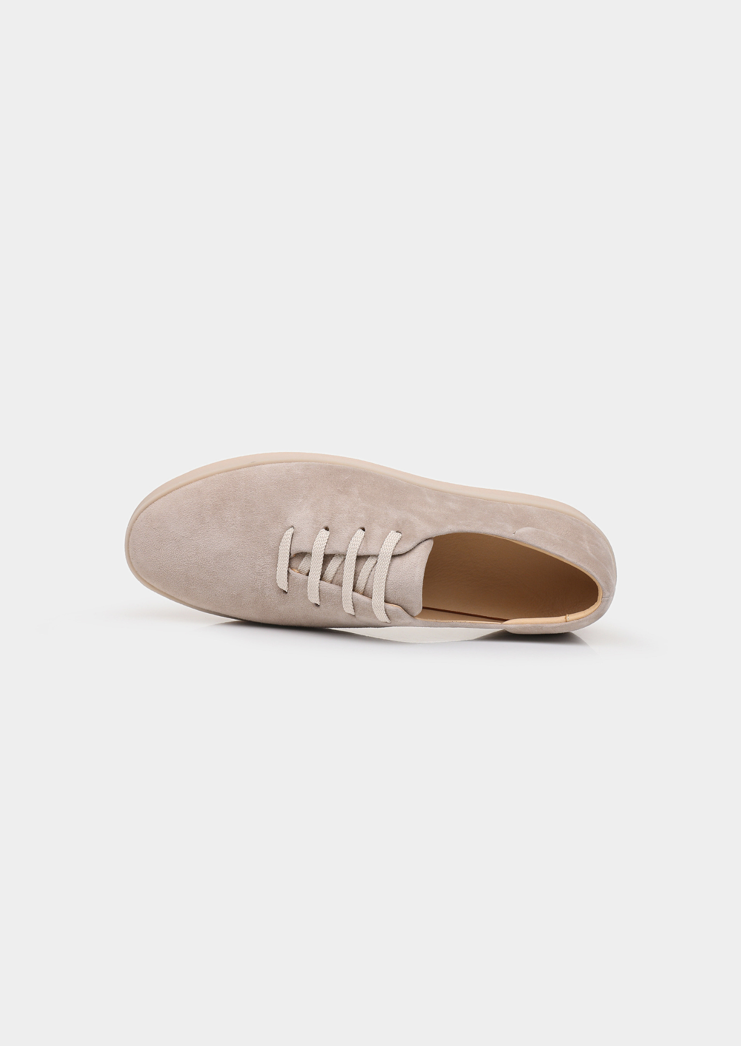 Light Gray Minimal Suede Sneakers | Castielli