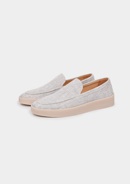 Gray Linen City Loafers | Castielli