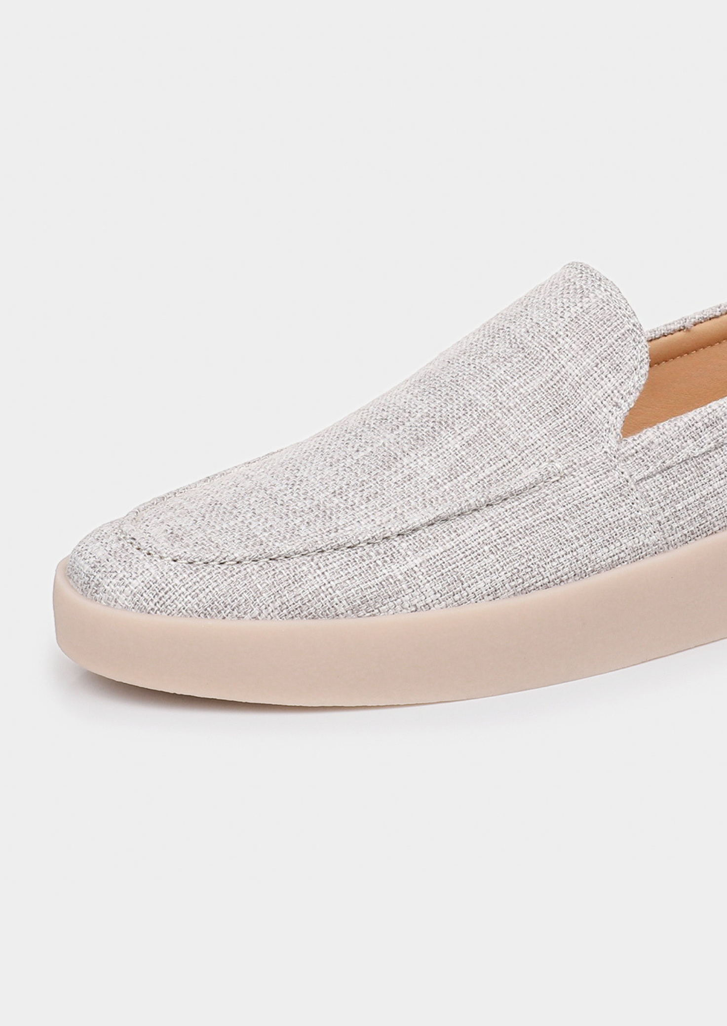 Gray Linen City Loafers | Castielli