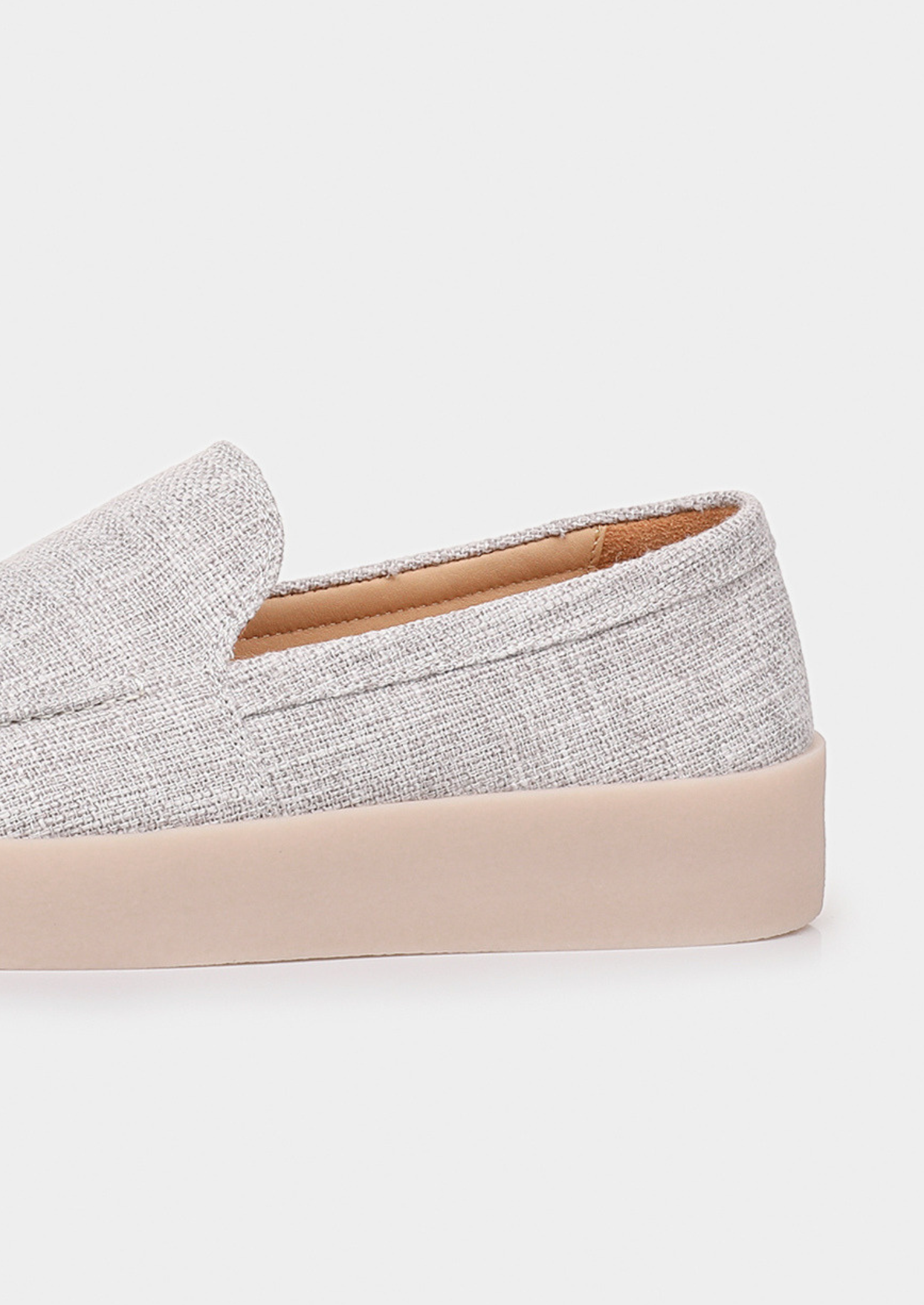 Gray Linen City Loafers | Castielli