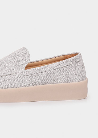 Gray Linen City Loafers | Castielli